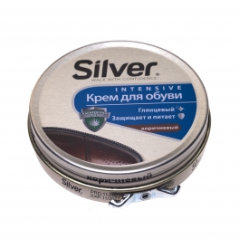 Крем для обуви SILVER, глянцевый, коричневый 50ml