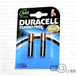 Duracell LR03/MX2400/AAA Turbo Max BL-2 батарея в блистере по 2шт